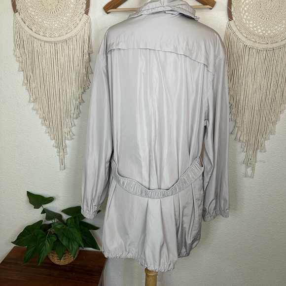 Lafayette 148 grayish beige long line belted windbreaker jacket XL - Picture 3 of 5